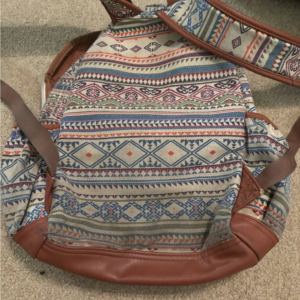 Born Brown Backpack with White Accents